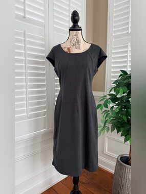 Tahari ASL Sheath Dress With Leopard Print Lining in Gray Size 10